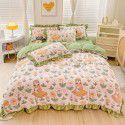 Korean version small fresh milk velvet four piece winter new princess style plush thickened sheets and quilt covers wholesale manufacturer