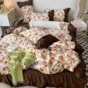 Korean/ins Tulip Bed Skirt 4pc Set Autumn and Winter French Lace Little Flowers Bedding Sheet Cover 3pc Set Wholesale 