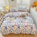 Ins style pure cotton bedding four piece set 100 cotton cartoon dormitory bed sheet three piece set children's fitted sheet quilt cover 