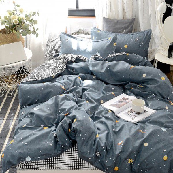 Wholesale thickened and brushed four piece sets of student dormitory three piece sets of spring, autumn and winter single sheets, quilt covers and bedding 