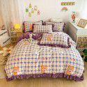 Korean version small fresh milk velvet four piece winter new princess style plush thickened sheets and quilt covers wholesale manufacturer