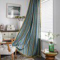 Cloth father curtain, finished American Bohemian ethnic style, cotton and linen printing, sound insulation, shading, partition curtain, window cloth 