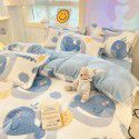 Milk velvet winter warm Farai velvet 4-piece set thickened coral velvet female bedding double-sided velvet quilt cover sheet 