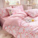 Mengjiuran Small Fresh Cotton 4-Piece Set Autumn and Winter Cotton 3-Piece Dormitory Bedding Sheet, Quilt Cover and Fitted Sheet Wholesale