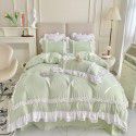 Korean Princess Wind Lolita 4-piece Spring and Autumn Dormitory Bedding Sheet and Quilt Cover Roman Cotton All Season Bedding Wholesale 