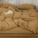 Export three ply gauze four piece set of pure cotton cotton nude bed sheet quilt cover spring and autumn simple bedding 