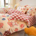 Winter four piece milk velvet thickened warm small fresh flannel quilt cover bedspread bedding live wholesale 