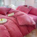 Flannel 4-piece winter milk velvet coral velvet double-sided plush quilt cover magic crystal velvet bedspread 3-piece set 