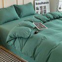 Ins style simple four piece set solid color washed cotton student dormitory three piece bed sheet quilt cover bedding wholesale 