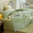 Ins style simple four piece set solid color washed cotton student dormitory three piece bed sheet quilt cover bedding wholesale 