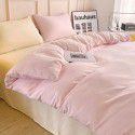 Ins style simple four piece set solid color washed cotton student dormitory three piece bed sheet quilt cover bedding wholesale 