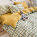 Ins pure cotton washable cotton quilt cover one piece 100% cotton 150x200 checked bed sheet quilt cover 200x230 men's quilt sheet 