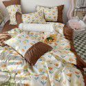 Korean/ins Tulip Bed Skirt 4pc Set Autumn and Winter French Lace Little Flowers Bedding Sheet Cover 3pc Set Wholesale 