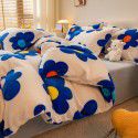 Winter four piece milk velvet thickened warm small fresh flannel quilt cover bedspread bedding live wholesale 