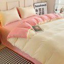 Ins style simple four piece set solid color washed cotton student dormitory three piece bed sheet quilt cover bedding wholesale 