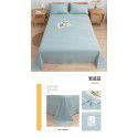 Japanese 100% cotton washable cotton bed sheet single piece summer cotton single dormitory quilt sheet plaid pillow case three piece set 