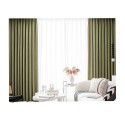 Herringbone texture Matcha green curtain small red book living room bedroom shading velvet curtain cloth Nordic retro 