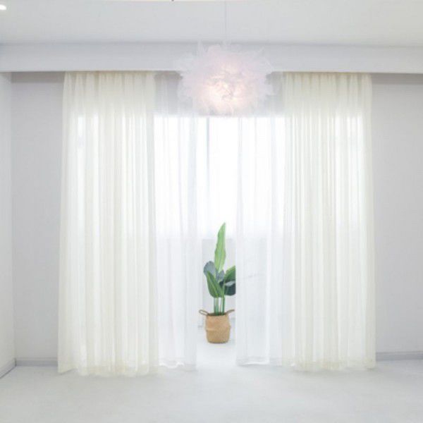 Curtain screen, white linen, thickened window screen, finished bedroom partition screen, floating window, white screen, balcony screen 