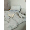 Wuyin New All Cotton Washed Cotton Four Piece Set Simple All Cotton Bedding Cover Sheet Fitted Sheet Wholesale by Manufacturers