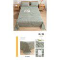 Japanese 100% cotton washable cotton bed sheet single piece summer cotton single dormitory quilt sheet plaid pillow case three piece set 