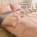 Ins style simple four piece set solid color washed cotton student dormitory three piece bed sheet quilt cover bedding wholesale 