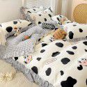 Korean style cotton princess style four-piece set small fresh bed skirt quilt cover sheet cotton dormitory bed three-piece set