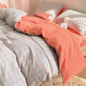 Cotton wash cotton bed four piece set 100 cotton summer Japanese simple bed linen three piece set white quilt cover sheet 4 