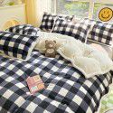 Ins Winter Milk Wool 4-Piece Rabbit Wool Quilt Cover Sheet Pastoral Warm Upset Double Sided Wool Bedding 4 