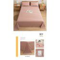 Japanese 100% cotton washable cotton bed sheet single piece summer cotton single dormitory quilt sheet plaid pillow case three piece set 