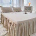 Korean Washed Cotton Bed Skirt One Piece All Seasons Universal Non slip Sheet Three Piece Mattress Protective Cover Dustproof Cover Cover 