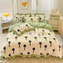 Korean version small fresh milk velvet four piece winter new princess style plush thickened sheets and quilt covers wholesale manufacturer