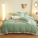 Winter taff cashmere four piece set solid thickened warm bed sheet quilt cover double-sided A cashmere simple bed 