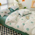 Ins style pure cotton bedding four piece set 100 cotton cartoon dormitory bed sheet three piece set children's fitted sheet quilt cover 