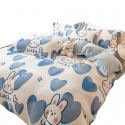 Winter four piece milk velvet thickened warm small fresh flannel quilt cover bedspread bedding live wholesale 