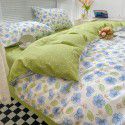 Wholesale of all cotton small fresh four piece sets of single and double student dormitories, all cotton printed sheets, quilt covers, gifts, three piece sets 