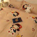 Factory direct sale cow black and white spot wash cotton four piece set ins simple nordic quilt cover 1.8 bed sheet for bed 