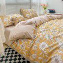 Wholesale of all cotton small fresh four piece sets of single and double student dormitories, all cotton printed sheets, quilt covers, gifts, three piece sets 