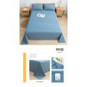 Japanese 100% cotton washable cotton bed sheet single piece summer cotton single dormitory quilt sheet plaid pillow case three piece set 