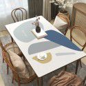 Simple style leather tablecloth waterproof, oil proof, wash free rectangular hot tea table mat PU leather tablecloth table mat 