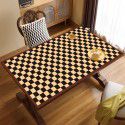 Vintage chessboard leather table mat waterproof oil proof table mat wash free hot resistant table cloth tea table desk desk mat 