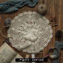 Round handmade crochet crochet tablecloth cloth hollowed out household living room tea table cloth dust-proof cover cloth retro decoration 