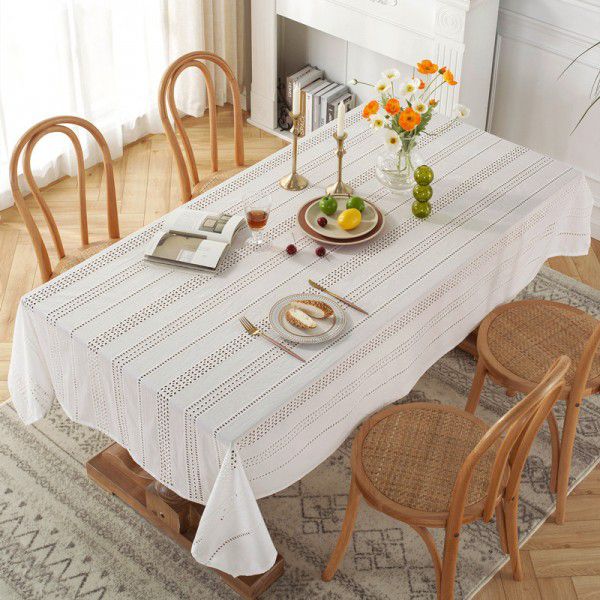 French style garden lace tablecloth, all cotton hollow out photo, white embroidered tea table table cloth, one tablecloth for distribution 