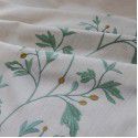 Finished curtains are exclusively provided for Amazon INS cross-border new blue embroidery flowers tassels cotton hemp coffee curtain manufacturers