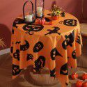 Lexuan Xiu New Nordic Autumn Orange Cotton Linen Vintage Used Printing Rectangular Table Cloth Table Cloth Wholesale Factory 