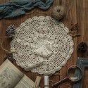 Round handmade crochet crochet tablecloth cloth hollowed out household living room tea table cloth dust-proof cover cloth retro decoration 