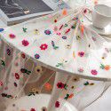 Imanqiyun tablecloth colorful embroidered flower cake photography background embroidered props cloth white tablecloth 