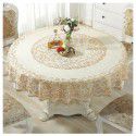 Factory direct sale diameter 210230cm big round tablecloth European style gilded PVC round table cloth water and oil proof tablecloth 