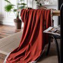 Yimanqiyun Solid INS Orange Christmas Day Table Cloth Plain Table Cloth Washed Cotton Household Rectangle 