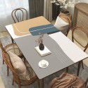 Simple style leather tablecloth waterproof, oil proof, wash free rectangular hot tea table mat PU leather tablecloth table mat 