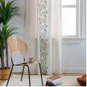 Finished curtains are exclusively provided for Amazon INS cross-border new blue embroidery flowers tassels cotton hemp coffee curtain manufacturers